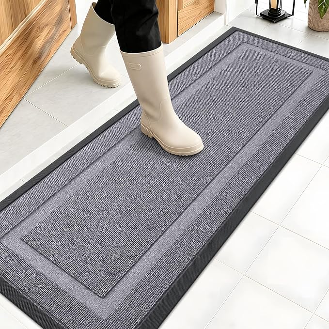 OLANLY Front Door Mat Outside 47x17, All-Season Heavy-Duty Rubber Doormat | by OLANLY
