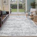 Soalmost 5x7 Area Rugs Grey Low Pile Washable Trendy Faded Style Rug | Vintage by Soalmost