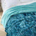 Bedsure GentleSoft Sherpa Fluffy Blanket Queen Size for Bed - Fleece Warm and Cozy for Women Gift, Plush & Fuzzy Faux Fur Christmas Blanket for Couch, Sofa Decor, Tie Dye Design, Teal, 90x90 Inches