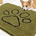 OLANLY Dog Door Mat for Muddy Paws 30x20, Paw Print Design Chenille Mud Mat | by OLANLY