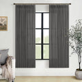 Semi Sheer Linen Blend Pinch Pleated Charcoal Grey Curtains 72 Inch Long | by Twodrapes