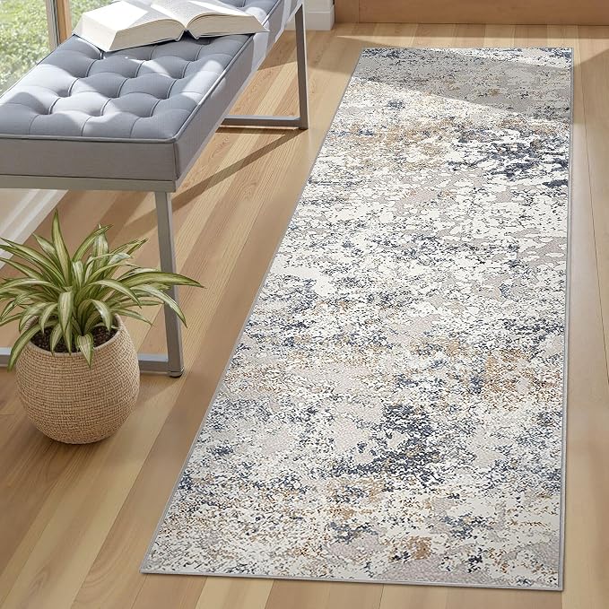 DMOYEST Washable Runner Rug for Hallway: 2x6 Neutral Modern Abstract Low Pile - Image 4