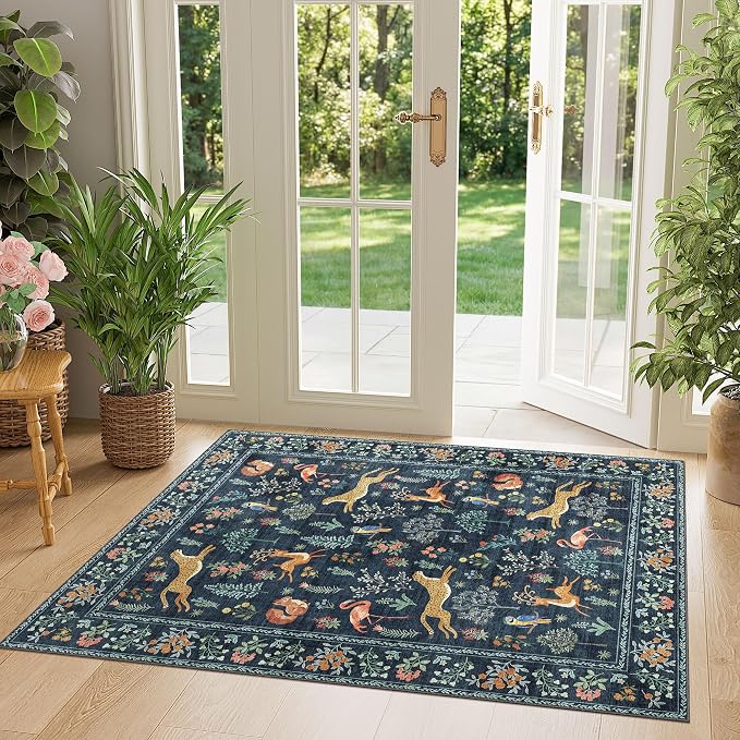 DUKINO 3x4 Rug, Washable Animal Area Rug by DUKINO