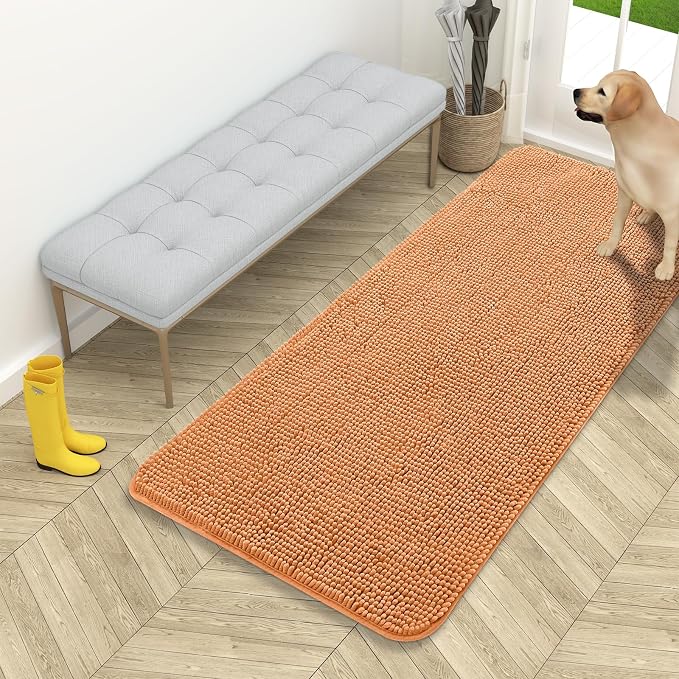 OLANLY Dog Door Mat for Muddy Paws 54x24, Super Absorbent Chenille Mud Mat | by OLANLY