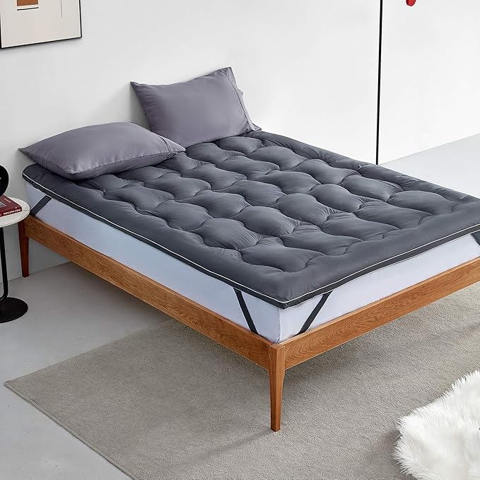 SLEEP ZONE Twin XL Mattress Topper for College Dorm Cooling Mattress Pad Cover Fluffy Down Alternative Bed Topper 8-21 Inch Deep Pocket, Twin XL