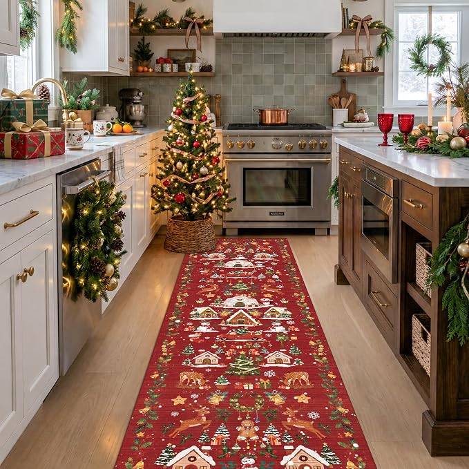 Christmas 2x8 Hallways Runner Rug by HYHAOYUNLAI