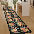 DUKINO 2.6x10 Runner Rug for Hallway, Floral Washable Rug Non Slip, Low Pile by DUKINO