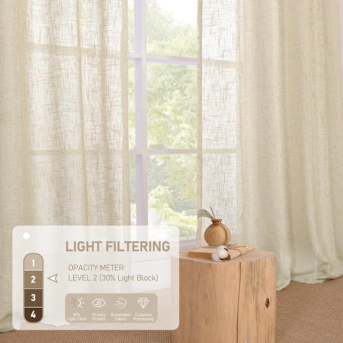 Sheer Linen Curtains 84 Inches Long - Image 5