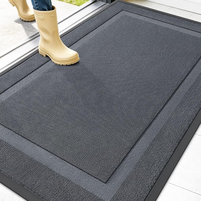 OLANLY Front Door Mat Outside 47x32, All-Season Heavy-Duty Rubber Doormat | by OLANLY