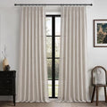 Greyish Brown Thick Linen 104 Inch High Ceiling Curtains by PleatedDrapes