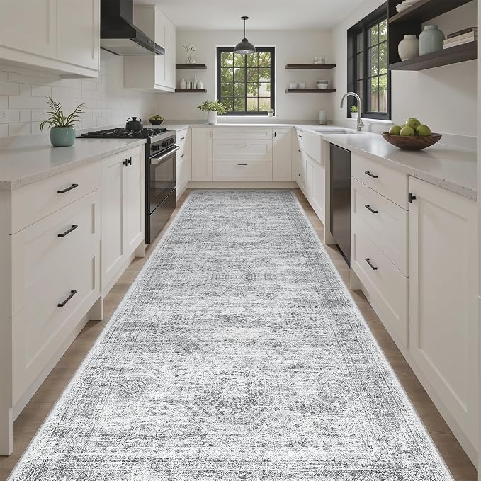Soalmost Washable Hallway Runner Rug 4x12 Kitchen Entry Rugs Non-Slip, Stain - Image 2