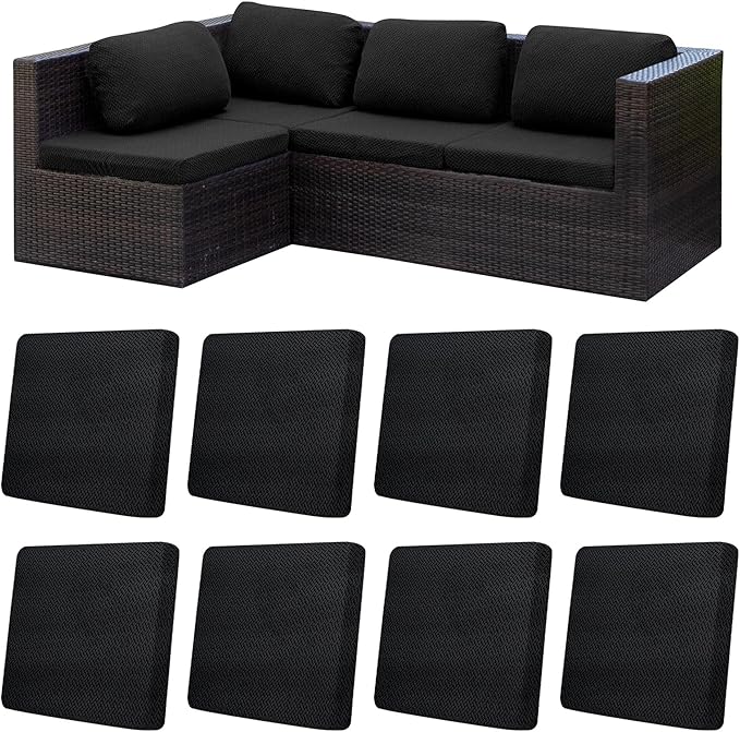 8Pcs Patio Cushion Covers, Outdoor Stretch Cushion Covers, Washable | Stretch by Unknown