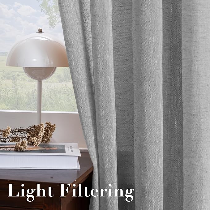 H.VERSAILTEX Linen Curtains 90 inches Long Linen Curtains/Natural Linen Blended - Image 5