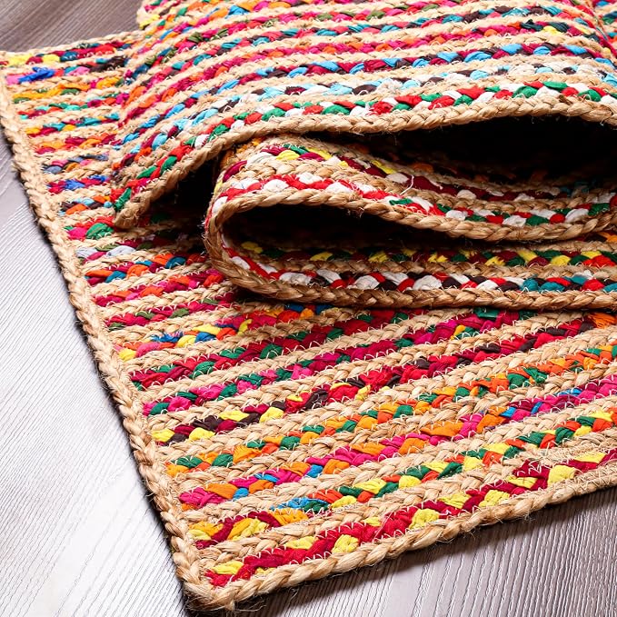 Hausattire Boho Braided Rag Rug - Image 3