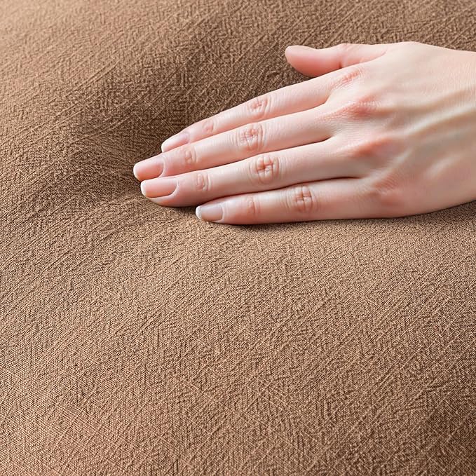 MIULEE Linen Fringe Decorative Fall Euro Throw Pillow Covers Brown 24x24 | Set - Image 2