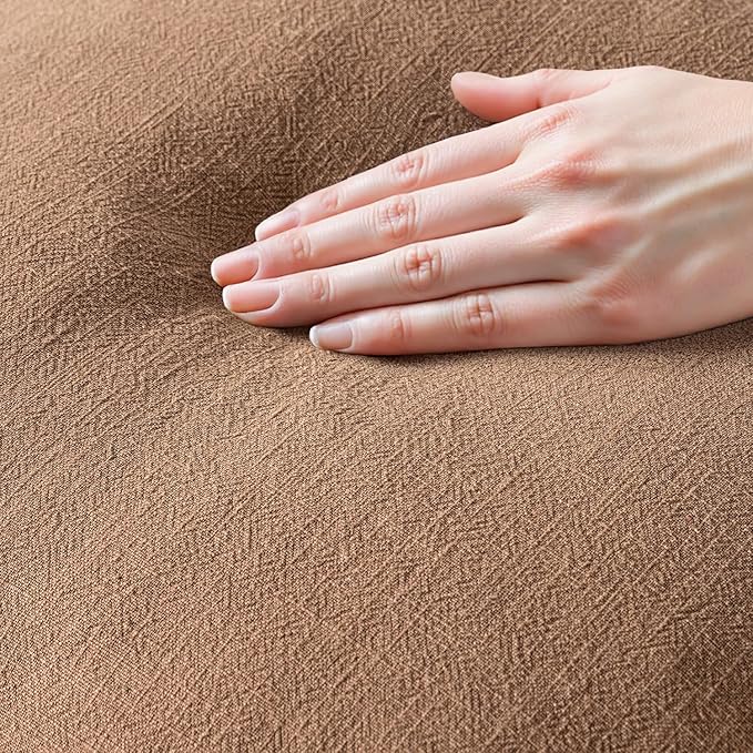 MIULEE Linen Fringe Decorative Fall Euro Throw Pillow Covers Brown 22x22 | Set - Image 2