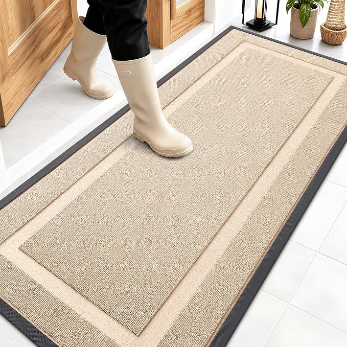 OLANLY Front Door Mat Outside 59x23, All-Season Heavy-Duty Rubber Doormat | by OLANLY