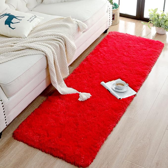 Chicrug Soft Runner Rugs for Bedroom Living Room Plush Fluffy Rug 2x6 | Shag - Image 5
