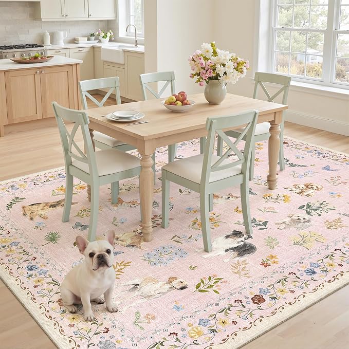 Soalmost Dog 5x7 Pink Area Rugs - Image 4