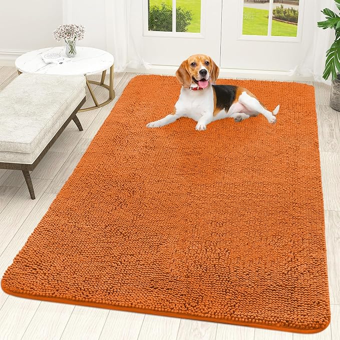 OLANLY Dog Door Mat for Muddy Paws 59x35, Super Absorbent Chenille Mud Mat | by OLANLY