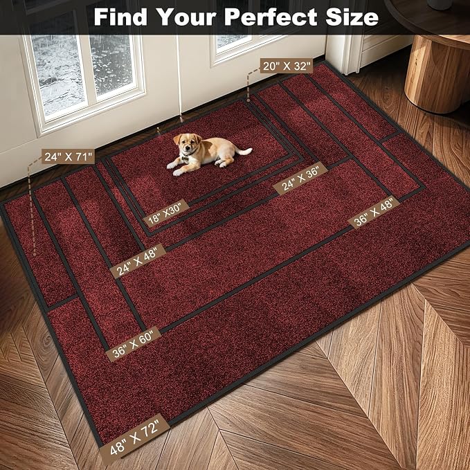 Super Absorbent Front Door Mat, Non-Slip Washable Indoor Doormats, Low Profile - Image 3