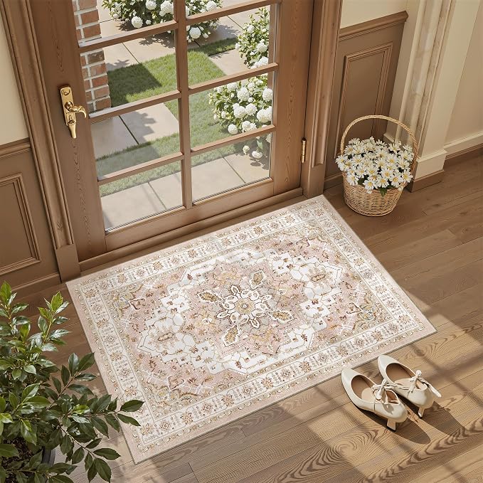 Madane Washable Area Rug 2x3 Small Entryway Rugs Non-Slip, Low Pile Floor Carpet by Madane