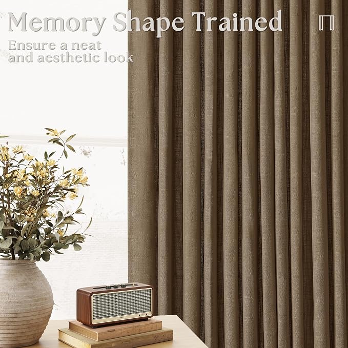 Extra Wide 102 Inch Long Pleat Curtains 70 Inch Wide Dutch Cocoa | Pinch Pleat - Image 4