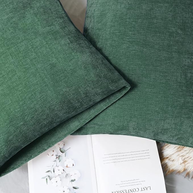 CaliTime Decorative Standard Throw Pillow Covers 26 X 20 Inches Dark Green | - Image 6