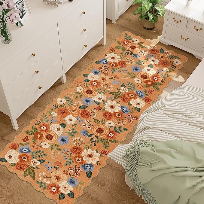 DUKINO 2x6 Runner Rug, Floral Washable Rug - Image 3