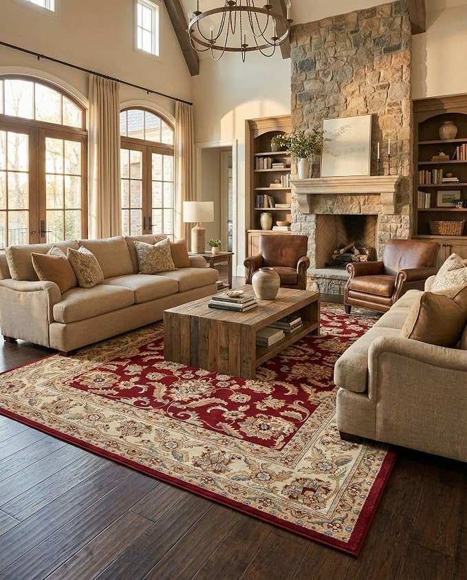 Rugs.com Aditi Collection Rug – 10x14 Red Medium-Pile Rug Perfect - Image 5