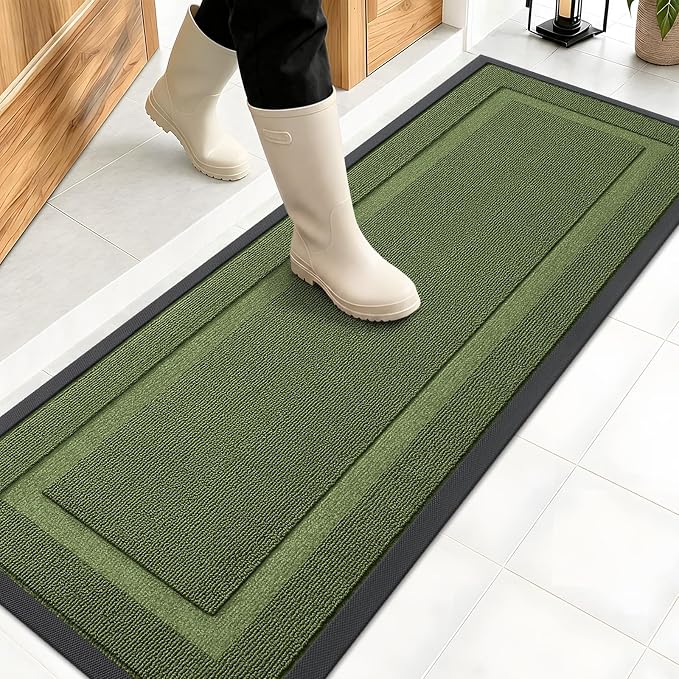OLANLY Front Door Mat Outside 47x17, All-Season Heavy-Duty Rubber Doormat | by OLANLY