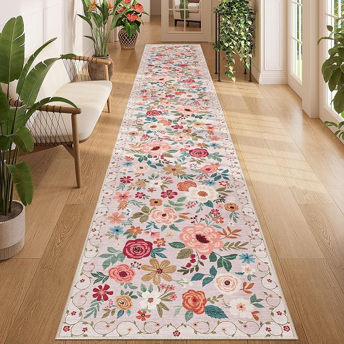 DUKINO 2x12 Washable Runner Rug, Non Slip Long Kitchen Runner Rug, Low Pile by DUKINO
