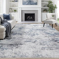 9x12 Area Rugs for Living Room Washable Bedroom Dining Room Blue Grey | Modern by Aelenmu