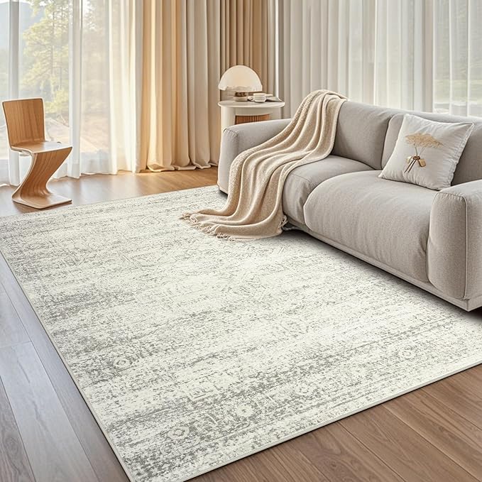 Washable Rugs 5x7 Area Rugs for Living Room, Dining Room-Beige Green | Ultra by Srugn