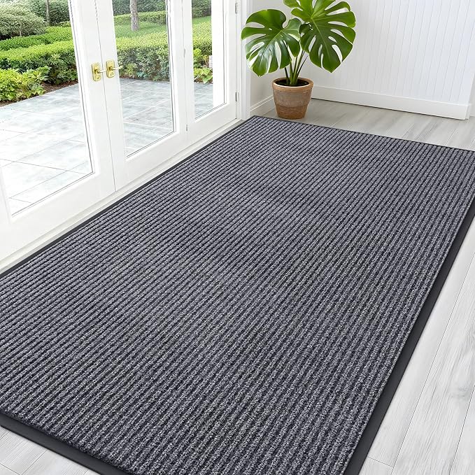 OLANLY Front Door Mat 59x30, Waterproof Heavy-Duty Indoor Outdoor Doormat | Grey by OLANLY