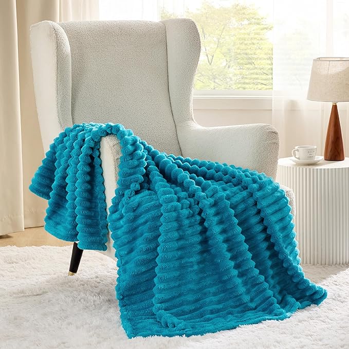 Bedsure Soft Throw Blanket for Couch Decor Gifts Teal 50"x70" | Birthday Gifts - Image 3
