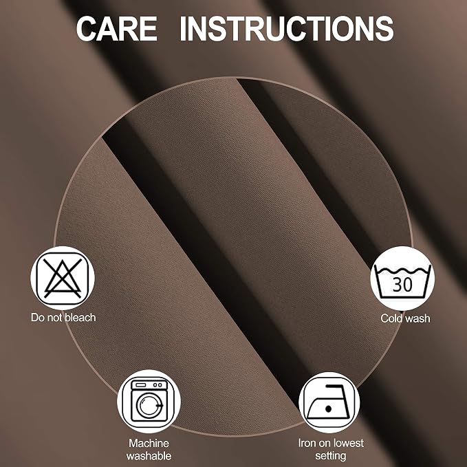Chocolate Brown Blackout Curtains 42 x 63 Inch Length/Set of 2 Curtain - Image 4