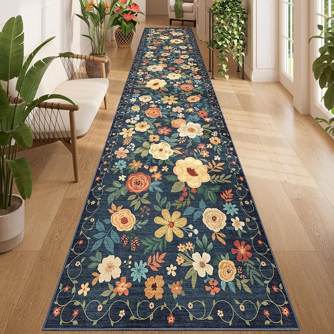 DUKINO 3x14 Washable Runner Rug, Non Slip Kitchen Runner Rug, Low Pile by DUKINO