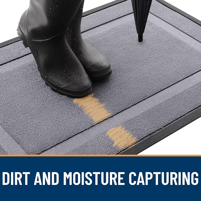 OLANLY Front Door Mat Outside 33x21, All-Season Heavy-Duty Rubber Doormat | - Image 4