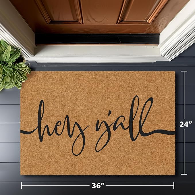 Barnyard Designs Natural Coco Coir Non-Slip Doormat | Heavy-Duty Welcome Mat - Image 3