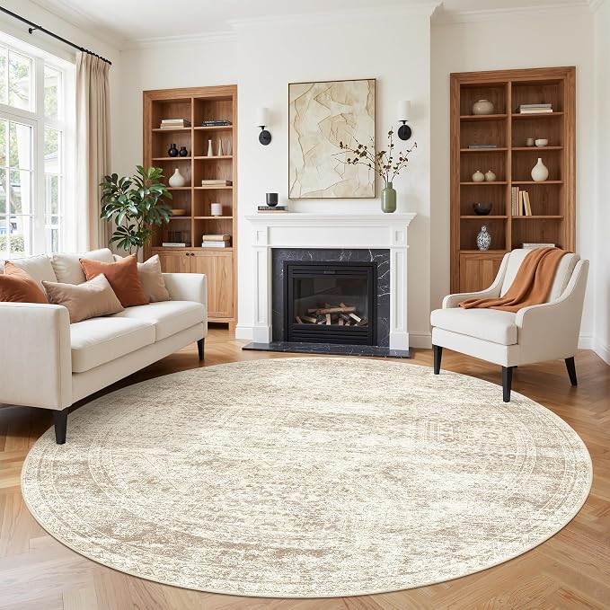 Round Rug 8ft, Circle Rug for Dining Room Table, Dining Room, Nursery Room - Image 5