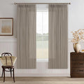 Burlywood Semi Sheer Burlap Pinch Pleated Curtains 72 Inches Long 2 Panels | by Twodrapes