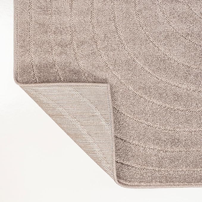 Eyely NCS101C-3 Odense High-Low Minimalist Angle Geometric Light Taupe 3 ft. x 5 ft. Indoor/Outdoor Area Rug, for Home, Backyard, Patio, Porch, Bedroom, Kitchen, Living Room