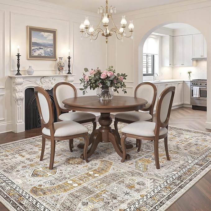 Madane 5x7 Area Rugs for Living Room, Non-Slip Washable Rug, Soft Low Pile - Image 3
