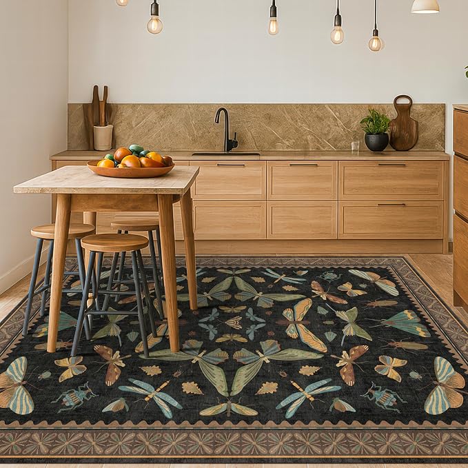 Living Room Rug Black Boho 6x9 - Image 3