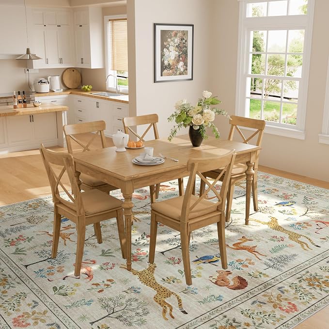DUKINO 5x7 Area Rugs, Washable Animal Rug - Image 7