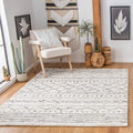 SAFAVIEH Arizona Shag Collection Accent Rug - 3'2" x 5', Ivory & Grey, Moroccan Design, Non-Shedding & Easy Care, 1.6-inch Thick Ideal for High Traffic Areas in Foyer, Living Room, Bedroom (ASG741F)