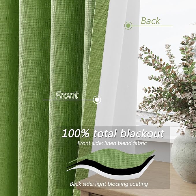 100% Blackout Curtains 102 Inch Length 2 Panels Set - Image 4
