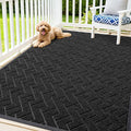 OLANLY Front Door Mat Outside 71x47, All-Season Absorbent Rubber Doormat | Black by OLANLY