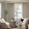 Burlywood Birch Pinch Pleat Linen Curtains 108 Inches Long 70 Inch Wide | Light by Twodrapes